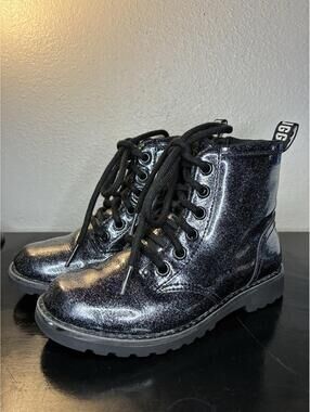 Ugg Robley Glitter Combat Boots Black Size 13 Dark Fairy Whimsical